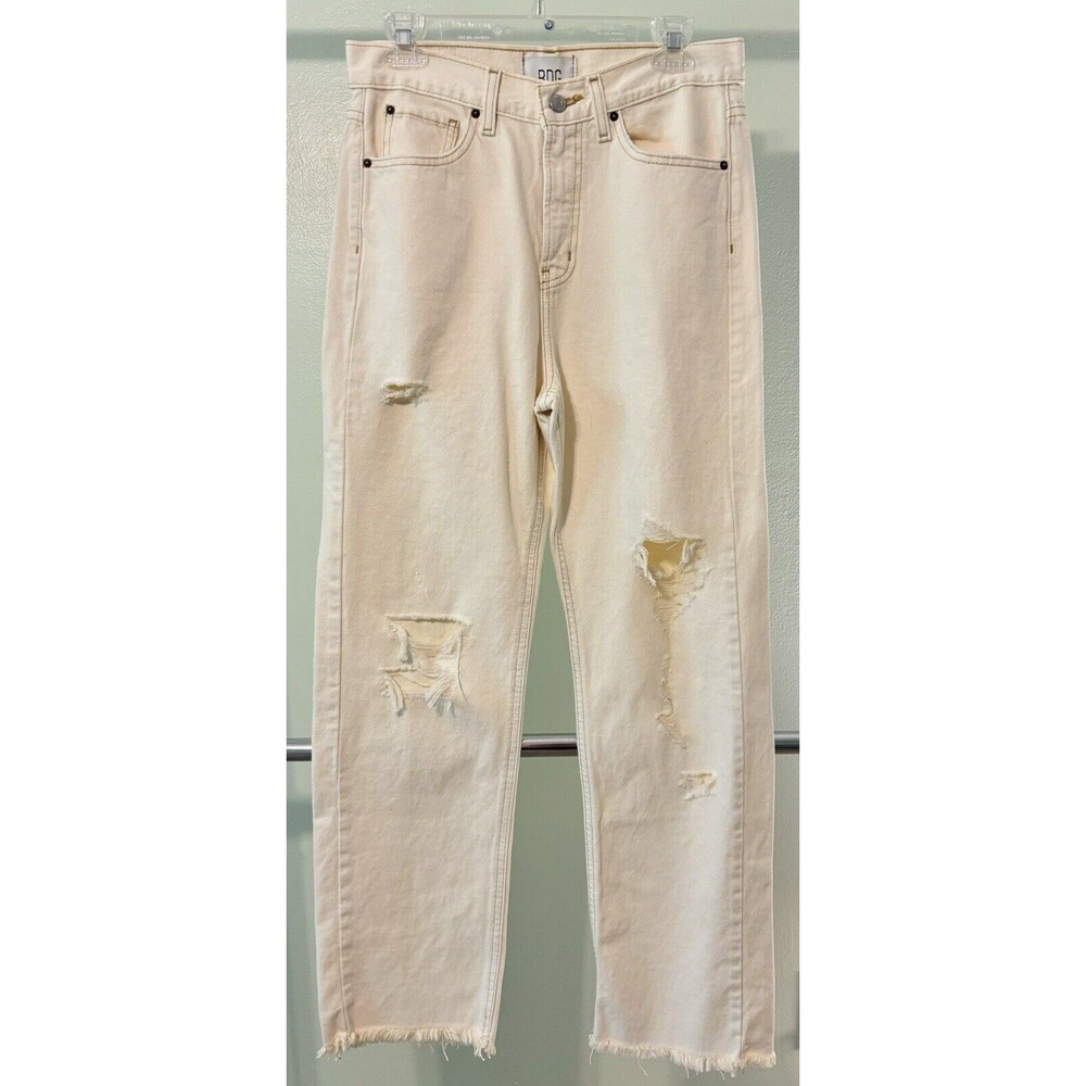 BDG Cowboy Jean Women's 29 Straight Leg 90s Distressed 100% Cotton High Rise Dad